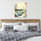 Japans Zee van Satta Hiroshige Art Canvas Afdruk (Insitu (Slaapkamer))