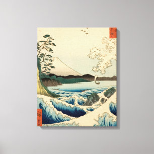 Japans Zee van Satta Hiroshige Art Canvas Afdruk
