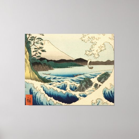 Japans Zee van Satta Hiroshige Art Canvas Afdruk (Voorkant)