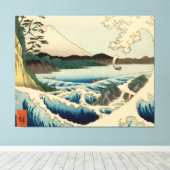 Japans Zee van Satta Hiroshige Art Canvas Afdruk (Insitu (Houten vloer))