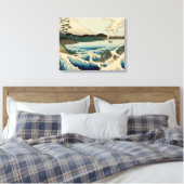 Japans Zee van Satta Hiroshige Art Canvas Afdruk (Insitu (Slaapkamer))