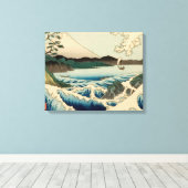 Japans Zee van Satta Hiroshige Art Canvas Afdruk (Insitu (Houten vloer))