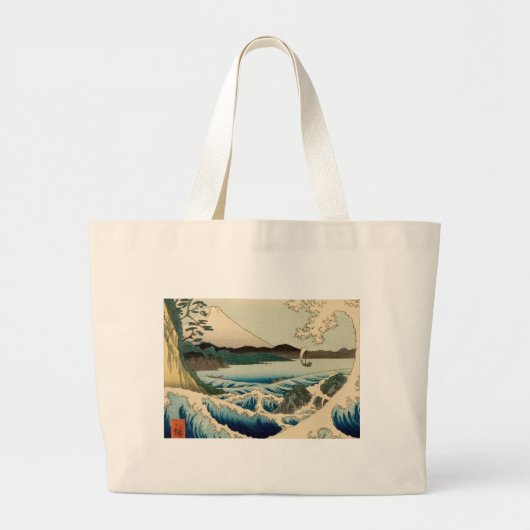 Japans Zee van Satta Hiroshige Art Grote Tote Bag (Voorkant)