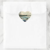 Japans Zee van Satta Hiroshige Art Hart Sticker (Tas)