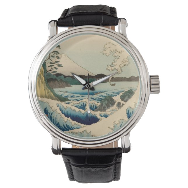 Japans Zee van Satta Hiroshige Art Horloge (Voorkant)