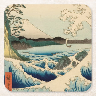 Japans Zee van Satta Hiroshige Art Kartonnen Onderzetters
