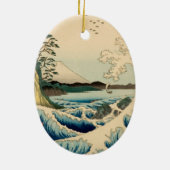 Japans Zee van Satta Hiroshige Art Keramisch Ornament (Achterkant)