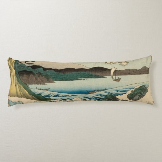 Japans Zee van Satta Hiroshige Art Lichaamskussen (Achterkant)