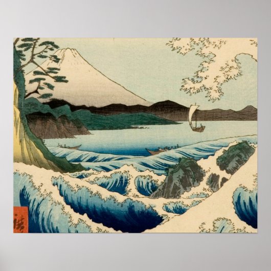 Japans Zee van Satta Hiroshige Art Poster (Voorkant)