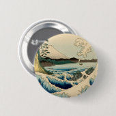 Japans Zee van Satta Hiroshige Art Ronde Button 5,7 Cm (Voorkant /achterkant)