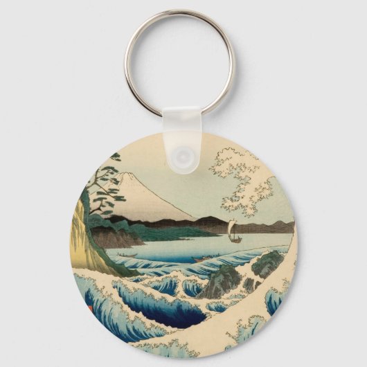 Japans Zee van Satta Hiroshige Art Sleutelhanger (Voorkant)