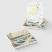 Japans Zee van Satta Hiroshige Art Stenen Onderzetter (Zijkant)