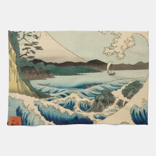 Japans Zee van Satta Hiroshige Art Theedoek (Horizontaal)