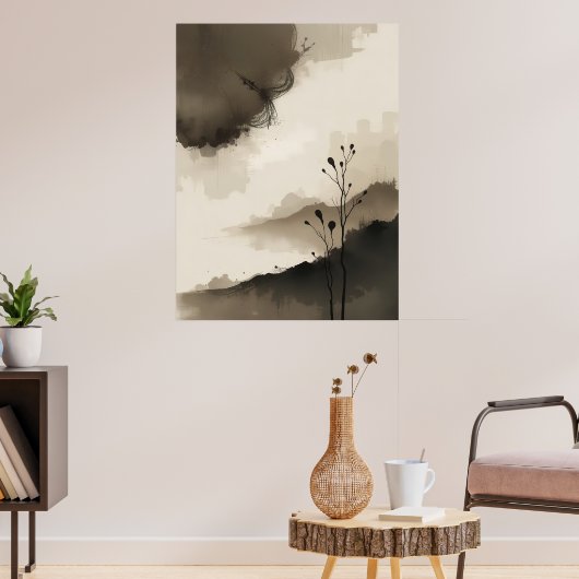 Japans zen minimalistisch Poster kalm modern (Woonkamer 3)