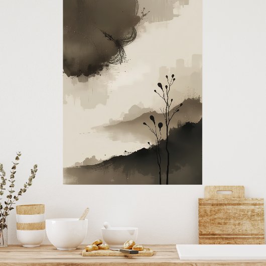 Japans zen minimalistisch Poster kalm modern (Keuken)