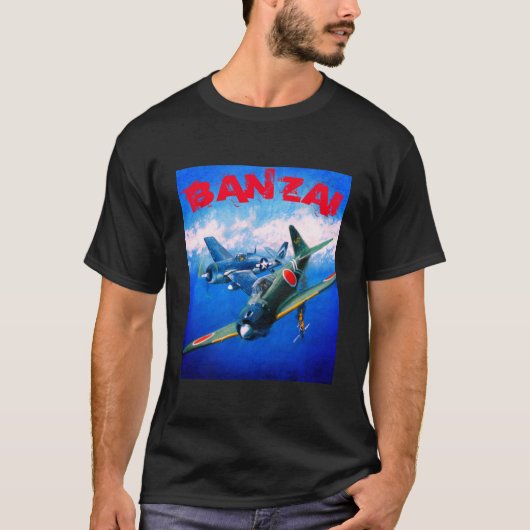  Japans Zero Doggevecht BANZAI T-shirt (Voorkant)
