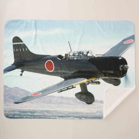 JAPANS ZERO FIGHTER SHERPA DEKEN (Voorkant (horizontaal))