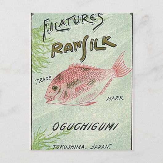 Japans zijdeetiket Briefkaart (Voorkant)