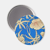 Japans zijdeweefsel - blauw en beige magneet (Voorkant / Achterkant)