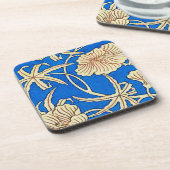 Japans zijdeweefsel - blauw en beige onderzetter (Linkerzijde)