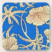 Japans zijdeweefsel - blauw en beige onderzetter (Voorkant)