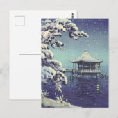Japans zijdewinterscène briefkaart (Voorkant / Achterkant)