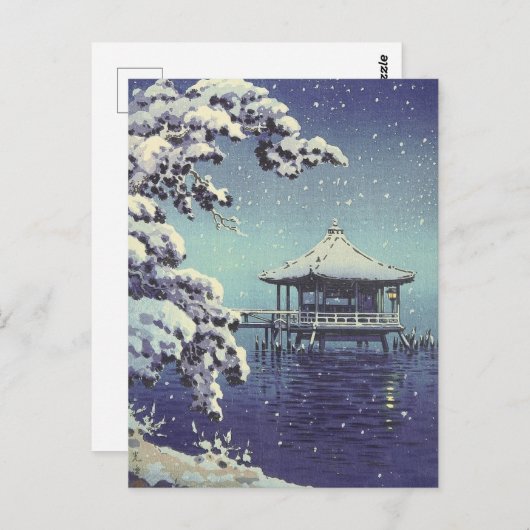 Japans zijdewinterscène briefkaart (Voorkant / Achterkant)