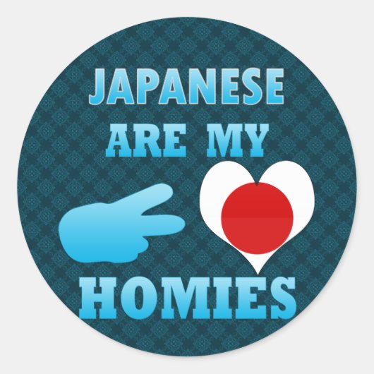Japans zijn mijn homies ronde sticker (Voorkant)