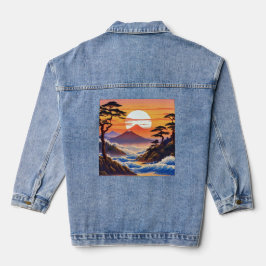 Japans zonsopgang zonsondergang landschap denim jacket