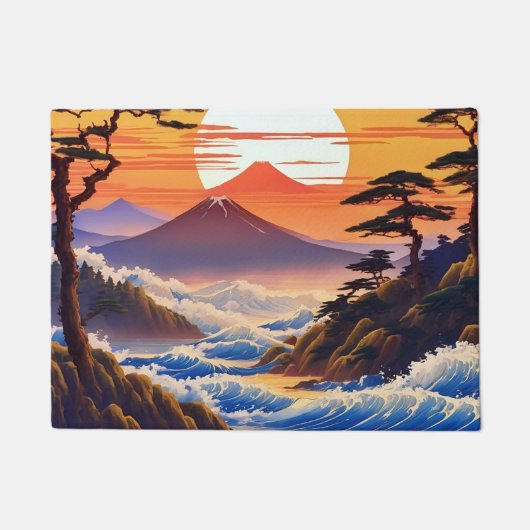 Japans zonsopgang zonsondergang landschap deurmat (Voorkant)