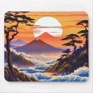 Japans zonsopgang zonsondergang landschap muismat