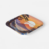 Japans zonsopgang zonsondergang landschap papieren bordje (Gebogen)
