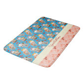 Japans Zwaaien Lucky Cat met Koi in Blauw Badmat (Gekanteld)