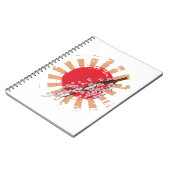 Japans zwaard katana met sakura bloemen notitieboek (Linkerzijde)