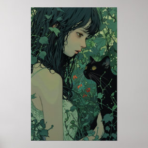 Japans Zwart Kat - Miyazaki Hayao Style Poster