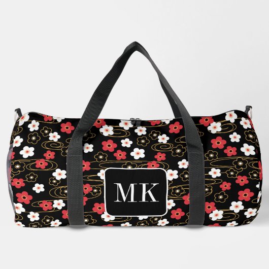 Japans Zwart Sakura Blossom Monogram Initialen Plunjezak (Achterkant)