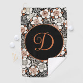 Japans zwart-wit flessenpatroon op maat golfhanddoek (Insitu)