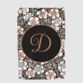 Japans zwart-wit flessenpatroon op maat golfhanddoek (Voorkant)