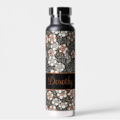 Japans zwart-wit flessenpatroon op maat waterfles (Links)