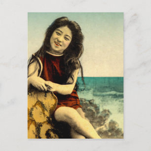 Japans zwempak Bathing Beach Beauty Briefkaart