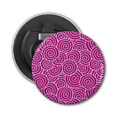 Japans zwenkpatroon - Bourgogne en bleek roze Button Flesopener (Voorkant)