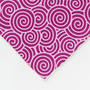 Japans zwenkpatroon - Bourgogne en bleek roze Fleece Deken
