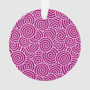 Japans zwenkpatroon - Bourgogne en bleek roze Ornament