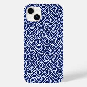 Japans zwenkpatroon - marineblauw en wit Case-Mate iPhone case