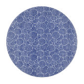 Japans zwenkpatroon - marineblauw en wit snijplank (Voorkant)