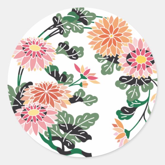Japanse aanloopcirkel ronde sticker (Voorkant)