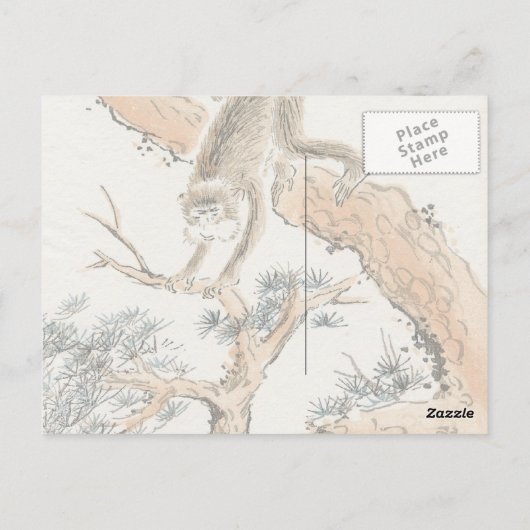 Japanse aap briefkaart (Achterkant)