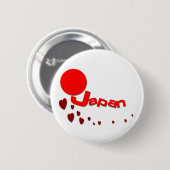 Japanse aardbeving ronde button 5,7 cm (Voorkant /achterkant)