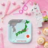 Japanse aardbevingskaart papieren bordje (Feest)