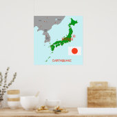 Japanse aardbevingskaart poster (Keuken)